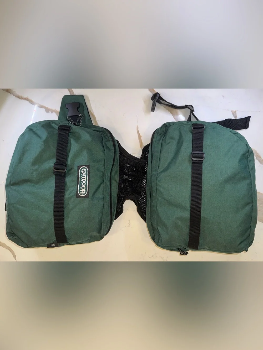 Outdoor Products Cordura Dog Hiking Backpack Saddle Bags XL Green